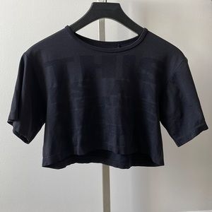 Alexander Wang x H&M black logo crop top tshirt sz S